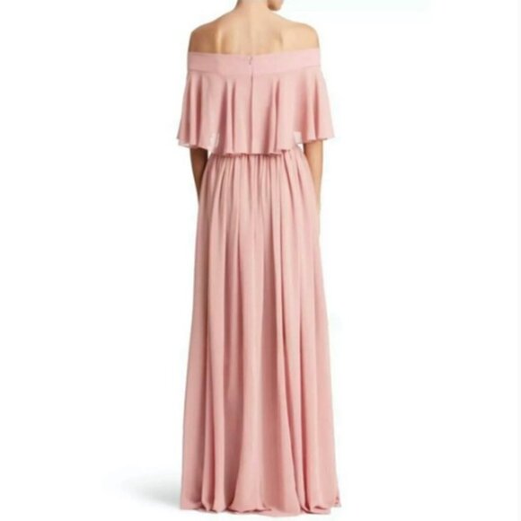 Dress The Population Bridal‎ Violet Ruffle Dress in Blush sz S - Picture 2 of 6